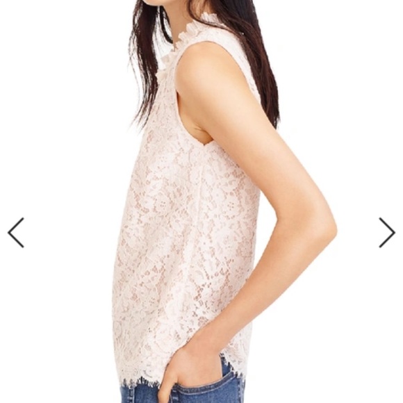 J Crew Lace Ruffle Neck Tank in Dune ❤️ - Picture 7 of 9